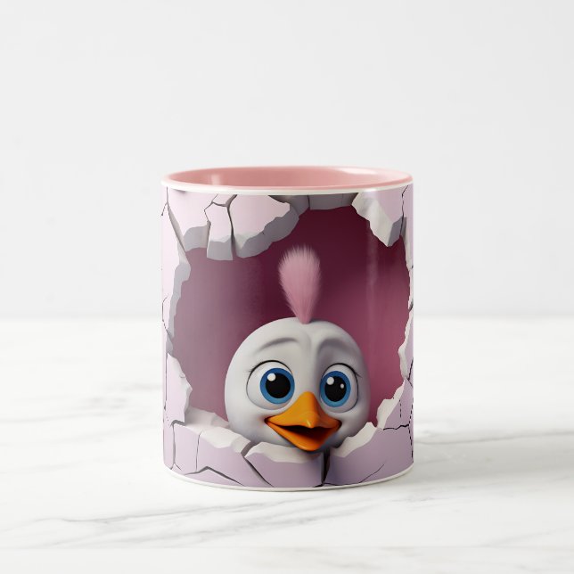 Cute Chicken Two-Tone Coffee Mug (Center)