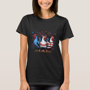 Cute Chicken Usa Flag Patriotic Chicken Lover 4th T-Shirt