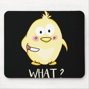 Cute Chicken With Knife - Adult Humour I Chicken L Mouse Pad