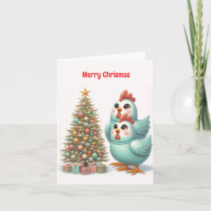 Cute Chickens Christmas Card