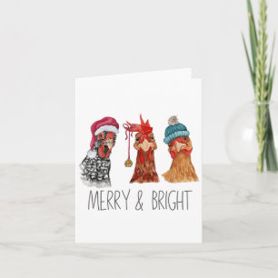 Cute Chickens Christmas Christmas Farm Animal Funn Card