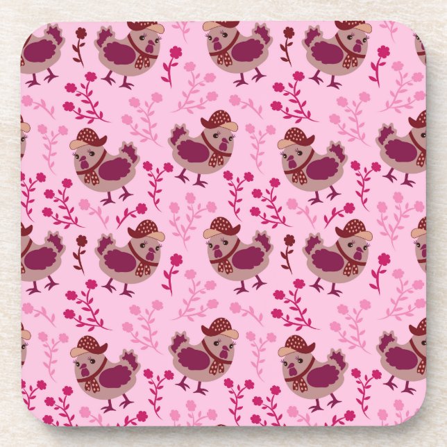 Cute Chickens Coaster (Front)