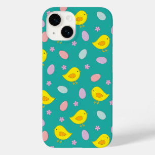 Cute Chickens Eggs Easter Pattern Custom colour Case-Mate iPhone 14 Case
