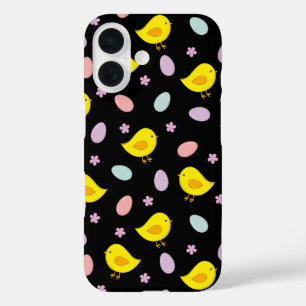 Cute Chickens Eggs Easter pattern Custom colour iPhone 16 Case