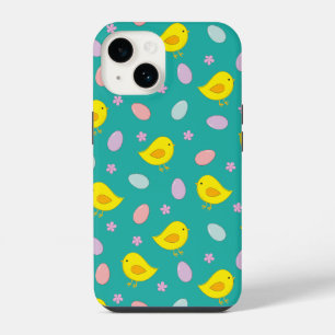 Cute Chickens Eggs Easter Pattern Custom colour iPhone 14 Case