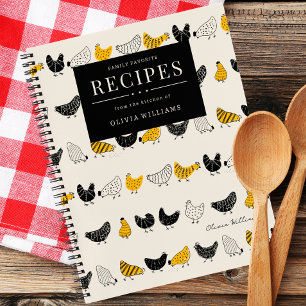Cute Chickens Favourite Recipes Family Photo Notebook