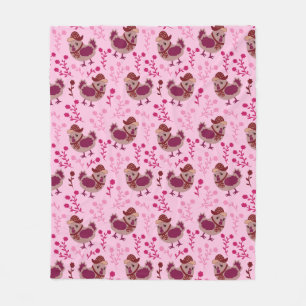 Cute Chickens Fleece Blanket