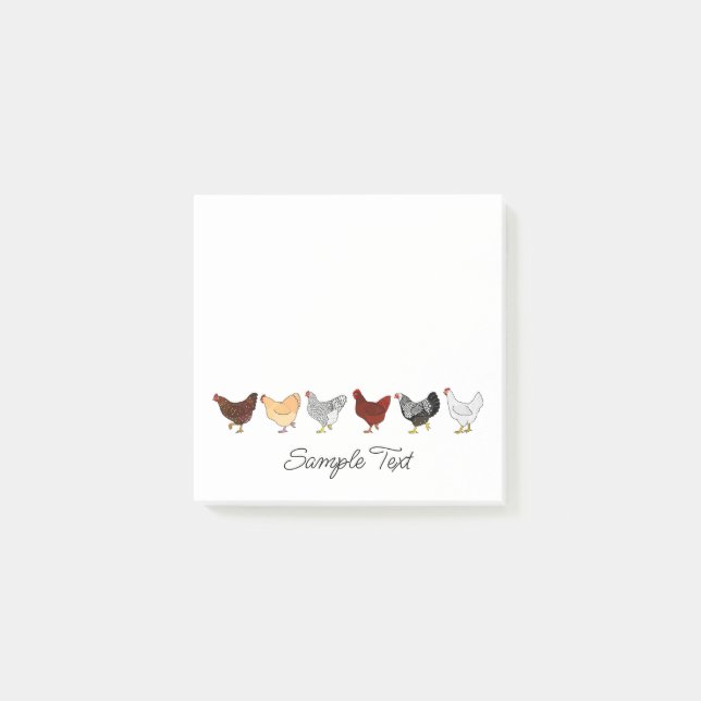 cute chickens in a row post-it post-it notes (Front)
