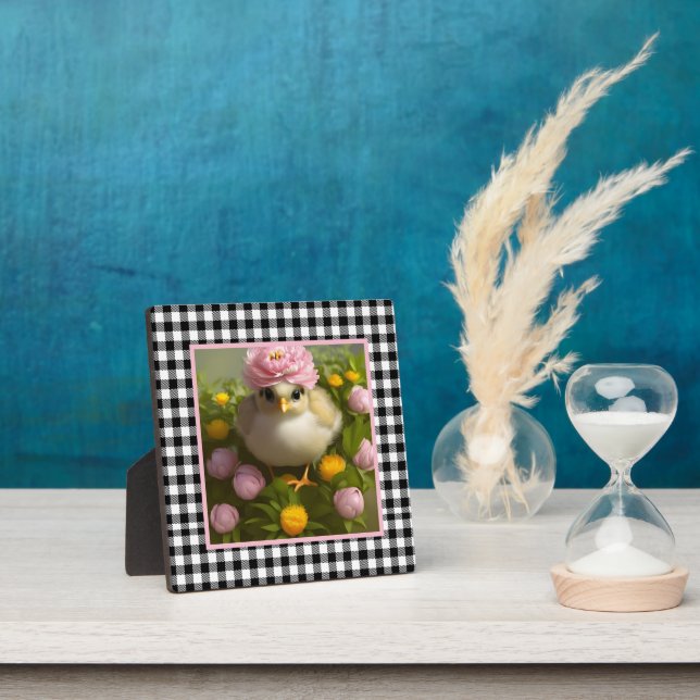 Cute Chicks and Flowers Easter Tabletop Plaque (Insitu)