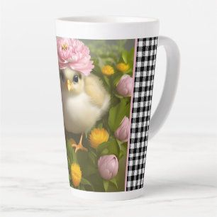 Cute Chicks and Flowers Spring  Latte Mug
