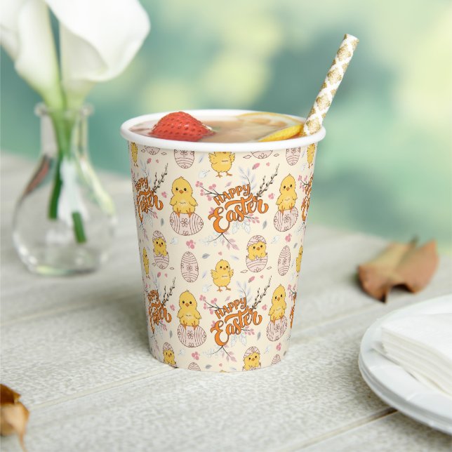 Cute Chicks & Eggs Party Paper Cups (Insitu)