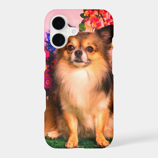 Cute Chihuahua Amid Spring Flowers (Back)