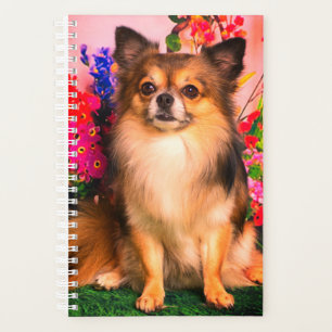 Cute Chihuahua Amid Spring Flowers Planner