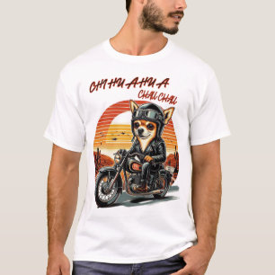 cute chihuahua biker girl dog lover T-Shirt