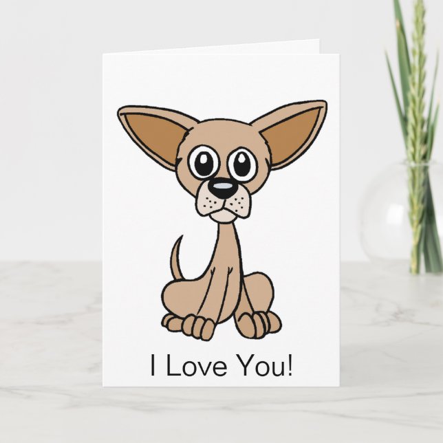 Cute Chihuahua Cartoon 1 Card (Front)