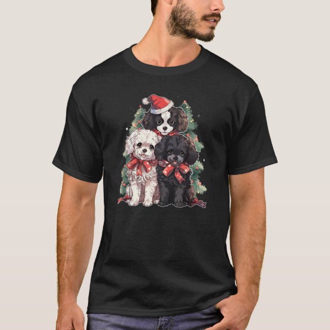 Cute Chihuahua Christmas Lights   Xmas Dog T-Shirt (Front)