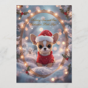 Cute Chihuahua Christmas Party Invitation   Holida