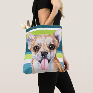 Cute Chihuahua Colorful Pattern Tote Bag