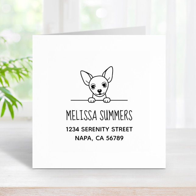 Cute Chihuahua Dog Address Rubber Stamp (Creator Uploaded)