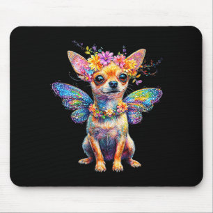 Cute Chihuahua Dog Angel With Wings Mouse Pad