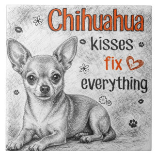 Cute Chihuahua dog Ceramic Tile