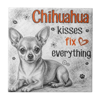 Cute Chihuahua dog Ceramic Tile