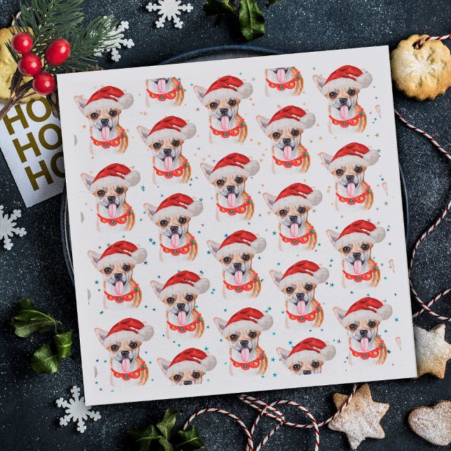 Cute Chihuahua Dog Christmas Pattern Napkin (Creator Uploaded)