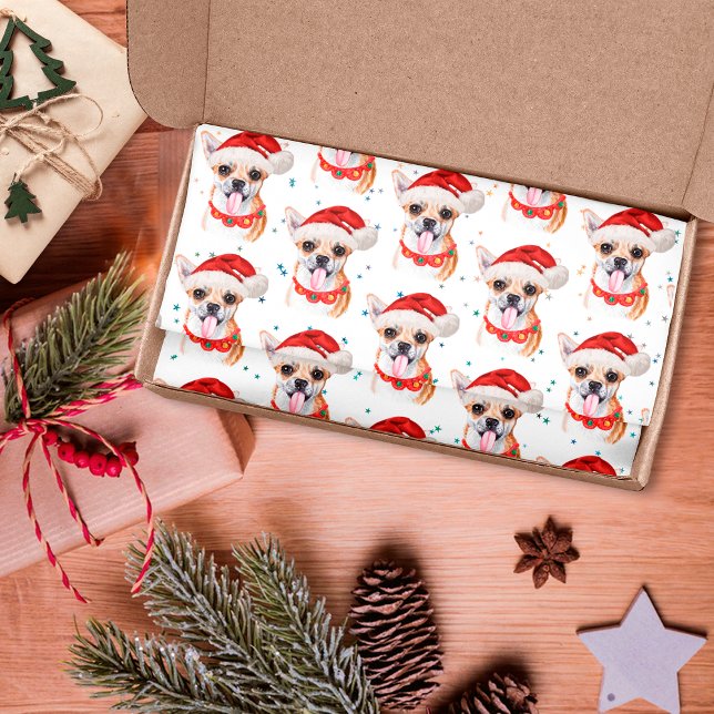 Cute Chihuahua Dog Christmas Pattern Tissue Paper (Creator Uploaded)
