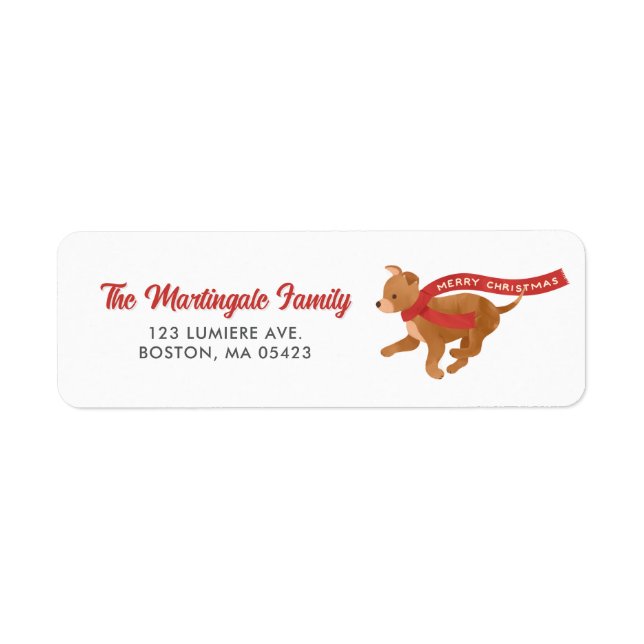 Cute Chihuahua Dog Christmas Return Address Label (Front)