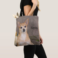 Cute Chihuahua Dog Floral Art Pet Portrait