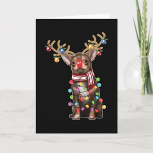 Cute Chihuahua Dog Funny Christmas Holiday Gifts Card