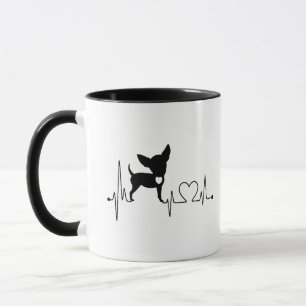 Cute Chihuahua Dog Heartbeat Mug