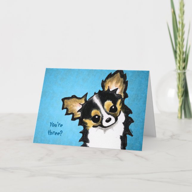 Cute Chihuahua Dog Kids Birthday Custom Card (Front)