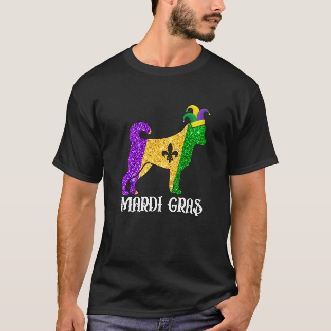 Cute Chihuahua Dog Lover Mardi Gras Party Jester M T-Shirt (Front)