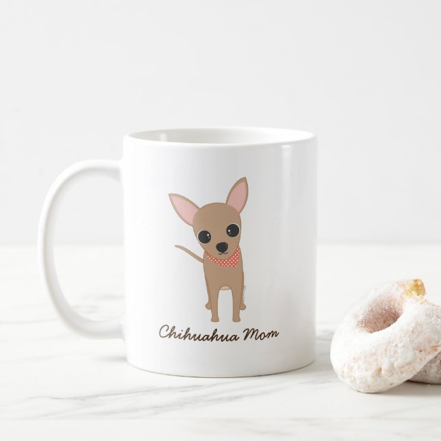 Cute Chihuahua Dog Mum  Coffee Mug (With Donut)