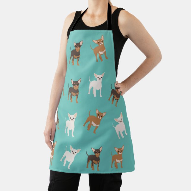 Cute Chihuahua Dog Pattern Apron (Insitu)
