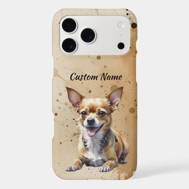 Cute Chihuahua Dog Pet Custom Name (Back)