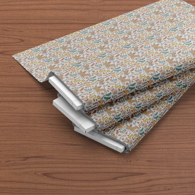 Cute Chihuahua Dogs Cartoon Seamless Pattern Fabric (Creator Uploaded)