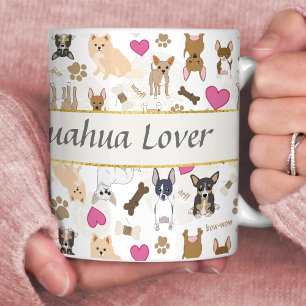 Cute Chihuahua Dogs Pattern Personalised Coffee Mug