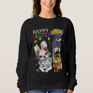 Cute Chihuahua Dogs With Easter Egg Basket Easter  Sweatshirt