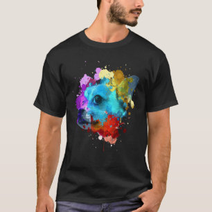 Cute Chihuahua For Men Women Watercolor Face Dog L T-Shirt
