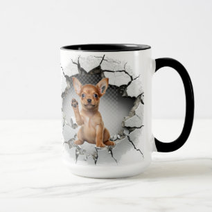 Cute Chihuahua in a cracked wall Mug