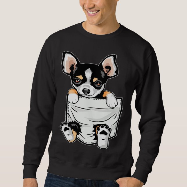 Cute Chihuahua In Your Pocket Christmas Sweatshirt (Front)