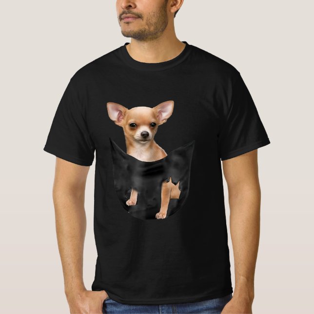 Cute Chihuahua In Your Pocket Christmas T-Shirt (Front)