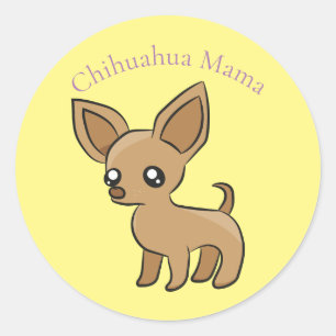 Cute Chihuahua Mama Art Thunder_Cove Classic Round Sticker