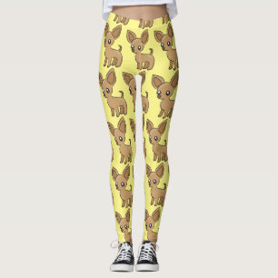 Cute Chihuahua Mama Art Thunder_Cove Leggings