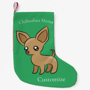 Cute Chihuahua Mama Art Thunder_Cove Small Christmas Stocking