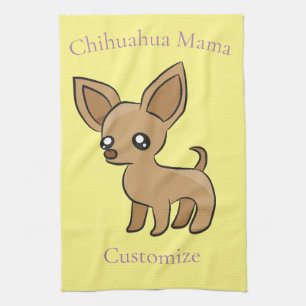 Cute Chihuahua Mama Art Thunder_Cove Tea Towel