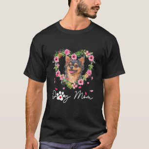 Cute Chihuahua Mum Flower Dog Lover Gifts T-Shirt