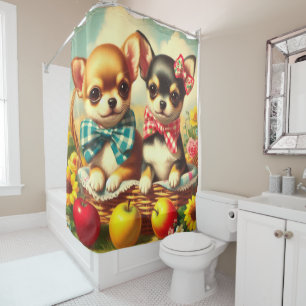 Cute Chihuahua Puppies Shower Curtain